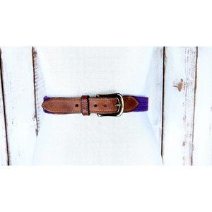 Vintage purple and brown elastic stretch chord belt